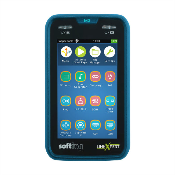 Softing LinkXpert M3 — Bakır, Fiber ve Wi-Fi Ağ Test Cihazı (PoE++ 90W, 10G tanıma)